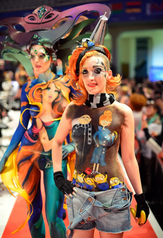 “Body Painting” Contest of the OMC Hairworld World Cup 2014 in Frankfurt am Main