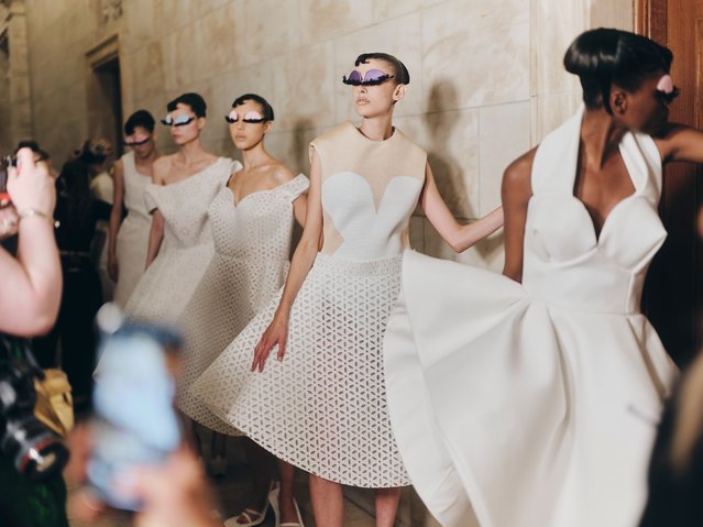 Backstage at the Marc Jacobs Fall 2024 at the New York Public Library on July 1, 2024 in New York, New York. (Photo by Kelly Taub/WWD via Getty Images)