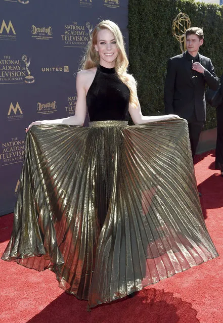 Chloe Lanier arrives at the 44th Annual Daytime Emmy Awards at the Pasadena Civic Center on Sunday, April 30, 2017, in Pasadena, Calif. (Photo by Richard Shotwell/Invision/AP Photo)