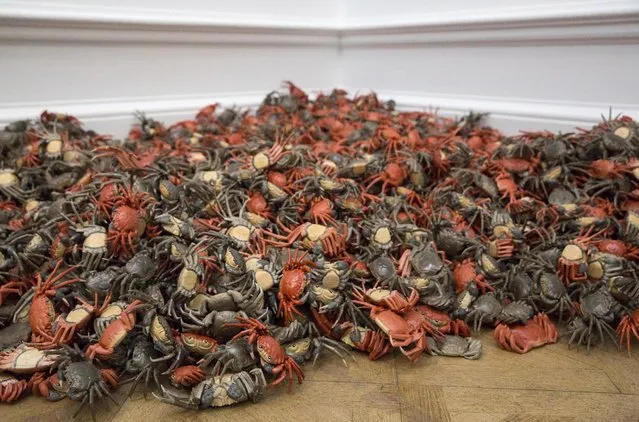 The work “He Xie” by Chinese artist Ai Weiwei's is shown at his exhibition at the Royal Academy of Arts in London, Britain September 15, 2015. (Photo by Neil Hall/Reuters)
