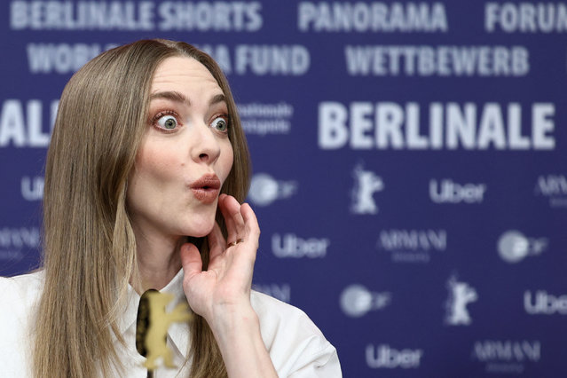 Cast member, American actress Amanda Seyfried attends the “Seven Veils” press conference during the 74th Berlinale International Film Festival Berlin at Grand Hyatt Hotel on February 22, 2024 in Berlin, Germany. (Photo by Liesa Johannssen/Reuters)