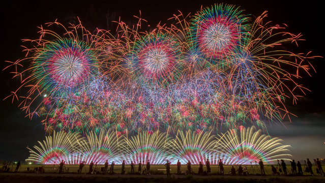 Akagawa Fireworks Display, Tsuruoka City, Yamagata Prefecture. (Photo by Makoto Igari/Caters News Agency)