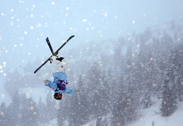 Lulu Shaffer of Team United States takes a run during the preliminary rounds of the Women's Dual Moguls Competition at the Intermountain Healthcare Freestyle International Ski World Cup at Deer Valley on February 03, 2024 in Park City, Utah. (Photo by Sarah Stier/Getty Images)