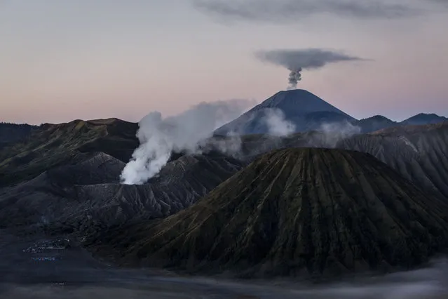 General view of the Bromo Tengger Semeru National Park, the location of the Tenggerese villages where the Tenggerese Hindu Yadnya Kasada Festival is held on July 31, 2015 in Probolinggo, East Java, Indonesia. (Photo by Ulet Ifansasti/Getty Images)