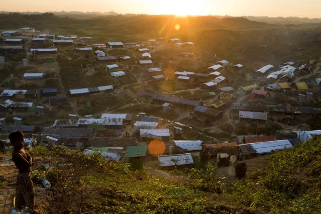 A view of the Hakim Para camp of Rohingya refugees in Ukhiya,  Bangladesh, Monday, November 13, 2017. More than 600,000 members of the Muslim minority have fled to Bangladesh since August, when Rohingya insurgents attacked Myanmar police and paramilitary posts, and security forces responded with a scorched-earth campaign against Rohingya villages. (Photo by A.M. Ahad/AP Photo)