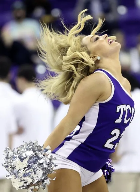 A cheerleader at a college basketball match in Fort Worth, Texas on Thursday December 8, 2022. (Photo by Kevin Jairaj/USA Today Sports via Reuters)