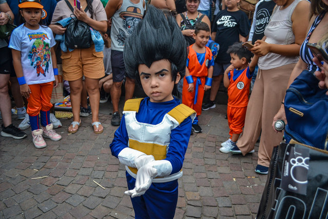 Thousands of people gathered at the Obelisk in Buenos Aires, Argentina on March 10, 2024, to say goodbye to Akira Toriyama, the creator of Dragon Ball. The tribute was held this Sunday at the Obelisk of the City of Buenos Aires, where, according to some estimates, some 30,000 fans of the emblematic anime came, which had been re-aired with new chapters and movies, after several decades. (Photo by Milagros Gonzalez/ZUMA Press Wire/Rex Features/Shutterstock)
