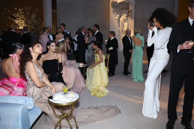 Models (L-R) Grace Elizabeth, Emily Ratajkowski, Vittoria Ceretti, and Imaan Hammam attend The 2023 Met Gala Celebrating “Karl Lagerfeld: A Line Of Beauty” at The Metropolitan Museum of Art on May 01, 2023 in New York City. (Photo by Arturo Holmes/MG23/Getty Images for The Met Museum/Vogue)