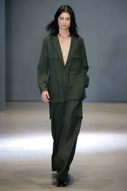 A model walks the runway at the Tibi fashion show during Fall 2016 New York Fashion Week at Skylight 60 Tenth on February 13, 2016 in New York City. (Photo by JP Yim/Getty Images)