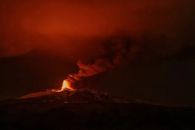 Mount Etna, Europe's most active volcano, as seen from Piazzale Funivia dell'Etna, Italy on December 1, 2023. (Photo by Etna Walk, Marco Restivo/Reuters)