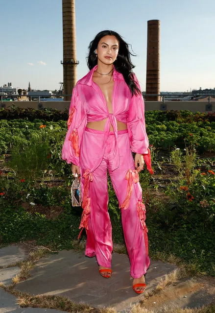 American actress and singer Camila Mendes attends the Collina Strada SS2022 fashion show during New York Fashion Week at Brooklyn Grange on September 07, 2021 in New York City. (Photo by Arturo Holmes/Getty Images)