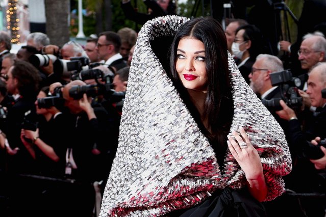 Indian actress Aishwarya Rai Bachchan arrives for the screening of the film “Indiana Jones and the Dial of Destiny” during the 76th edition of the Cannes Film Festival in Cannes, southern France, on May 18, 2023. (Photo by Gonzalo Fuentes/Reuters)