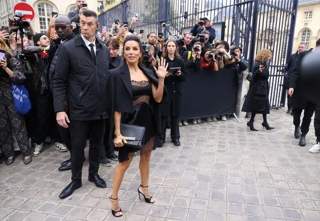 American actress Eva Longoria arrives to attend Victoria Beckham Spring-Summer 2023 Women's ready-to-wear collection show during Paris Fashion Week in Paris, France on September 30, 2022. (Photo by Johanna Geron/Reuters)