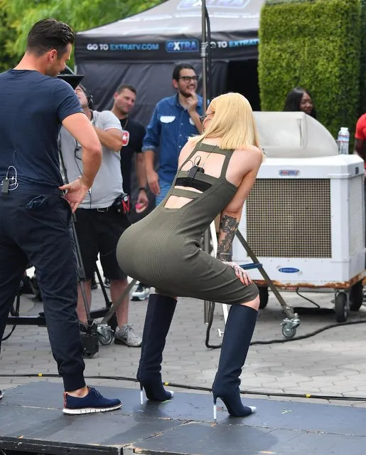 Iggy Azalea is seen on the set of Extra Tv on July 10, 2018 in Los Angeles, California. (Photo by The Mega Agency)