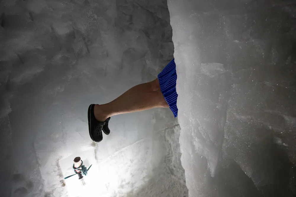 Ice Swimming inside the Hintertux Glacier