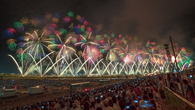 Nagaoka Festival Grand Fireworks Show, Ngaoka City, Niigata Prefecture. (Photo by Makoto Igari/Caters News Agency)