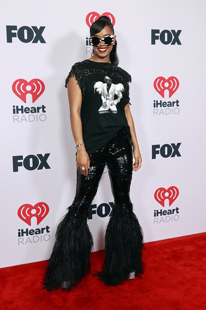 American rapper H.E.R. attends the 2021 iHeartRadio Music Awards at The Dolby Theatre in Los Angeles, California, which was broadcast live on FOX on May 27, 2021. (Photo by Emma McIntyre/Getty Images for iHeartMedia)