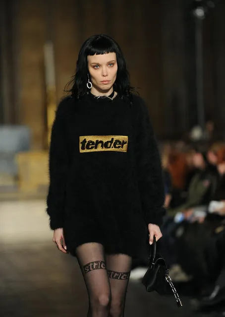 Fashion from the Alexander Wang Fall 2016 collection is modeled during New York Fashion Week, Saturday, February 13, 2016. (Photo by Diane Bondareff/AP Photo)