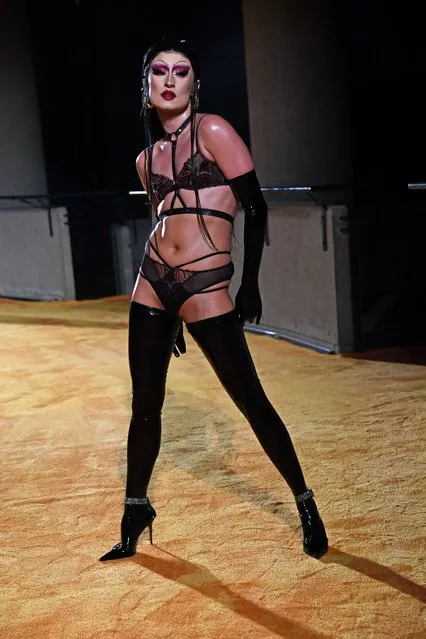 In this image released on September 23, American drag performer Gottmik is seen during Rihanna's Savage X Fenty Show Vol. 3 presented by Amazon Prime Video at The Westin Bonaventure Hotel & Suites in Los Angeles, California; and broadcast on September 24, 2021. (Photo by Kevin Mazur/Getty Images for Rihanna's Savage X Fenty Show Vol. 3 Presented by Amazon Prime Video)