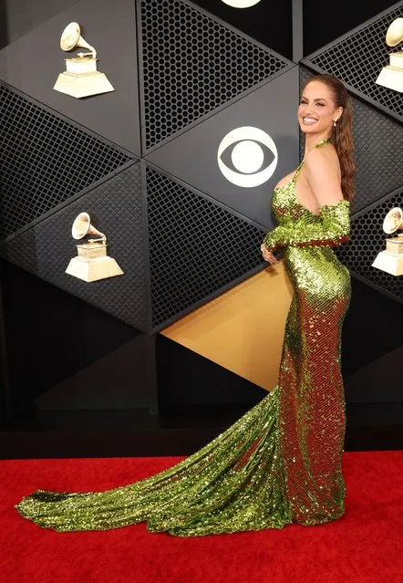 US model Haley Kalil arrives for the 66th Annual Grammy Awards at the Crypto.com Arena in Los Angeles on February 4, 2024. (Photo by Mario Anzuoni/Reuters)