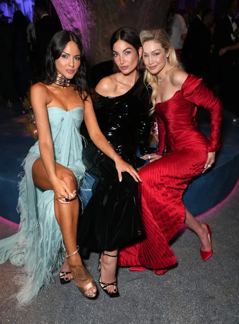 (L-R) Mexican actress Eiza González Rivera, American model best known for being a Victoria's Secret Angel Lily Aldridge and Gigi Hadid attend the 2023 Vanity Fair Oscar Party Hosted By Radhika Jones at Wallis Annenberg Center for the Performing Arts on March 12, 2023 in Beverly Hills, California. (Photo by Kevin Mazur/VF23/WireImage for Vanity Fair)