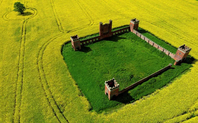 Vernon's Folly is seen in oil rapeseed fields in Sudbury, Britain on May 15, 2023. (Photo by Carl Recine/Reuters)