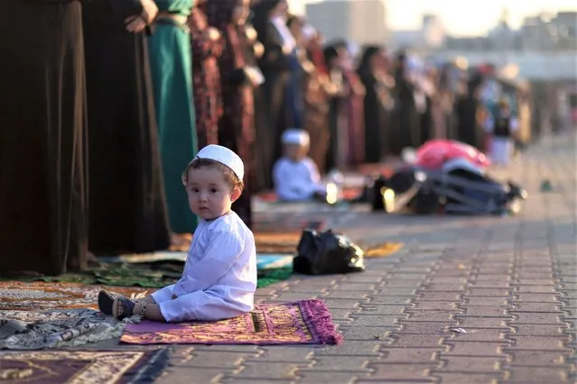Palestinian women and children perform the Eid al-Adha prayer at the Gaza Strip on June 27, 2023. (Photo by Doaa Albaz/Quds Net News via ZUMA Press Wire/Rex Features/Shutterstock)