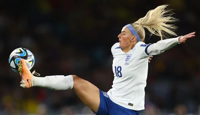 Chloe Kelly of England in action during the FIFA Women's World Cup Australia & New Zealand 2023 Quarter Final match between England and Colombia at Stadium Australia on August 12, 2023 in Sydney, Australia. (Photo by Carl Recine/Reuters)