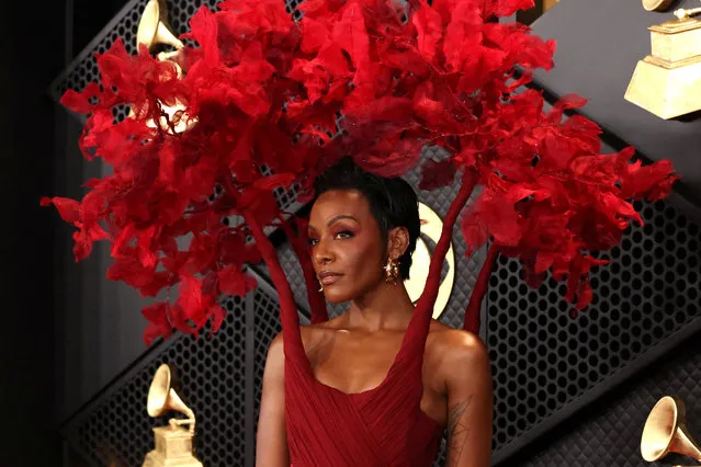 US singer Dawn Richards arrives for the 66th Annual Grammy Awards at the Crypto.com Arena in Los Angeles on February 4, 2024. (Photo by Mario Anzuoni/Reuters)