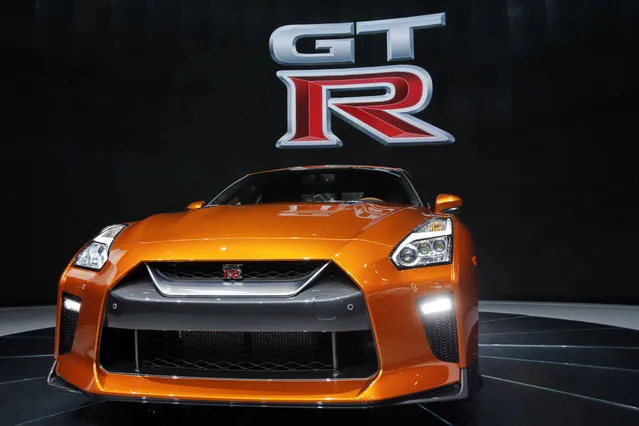 The 2017 Nissan GT-R sits on display during the media preview of the 2016 New York International Auto Show in Manhattan, New York on March 23, 2016. (Photo by Eduardo Munoz/Reuters)