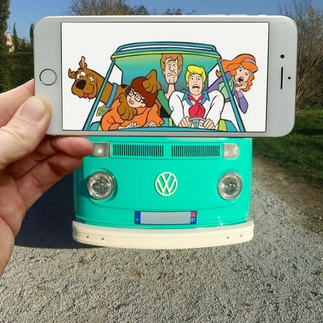 An amateur artist has created a series of hilarious images combining iconic film scenes with everyday locations all over the world. History teacher Francois Dourlen, from Cherbourg in France, has used stills of pop culture everything – from cult movies to old faithful TV favorites like The Simpsons and Baywatch, to new hits Minions – to bring this unique artwork to life. “(The first picture) was originally just a joke for my friends”, Dourlen said. “A lot of them liked it, so I did another…and a lot of people liked it! So I did another, and another”. (Photo by Francois Dourlen/Exclusivepix Media)