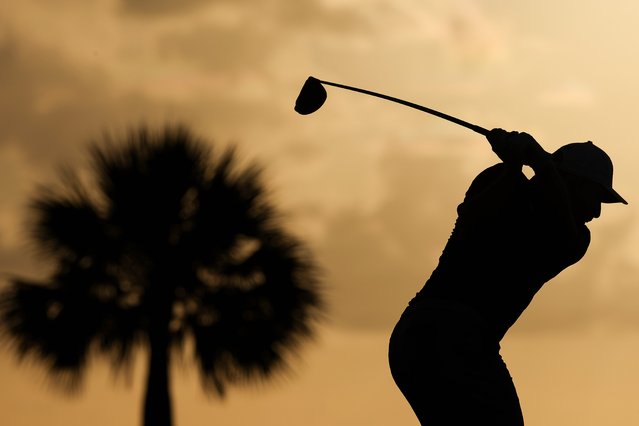 David Skinns of England plays his shot from the first tee during the second round of the Corales Puntacana Championship 2025 at Puntacana Resort & Club, Corales Golf Course on April 18, 2025 in Punta Cana, Dominican Republic. (Photo by Andy Lyons/Getty Images)
