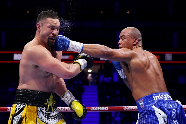 Fabio Wardley punches Joseph Parker during the Heavyweight fight between Joseph Parker and Fabio Wardley on the “All or Nothing” Fight Night at The O2 Arena on October 25, 2025 in London, England. (Photo by Richard Pelham/Getty Images)