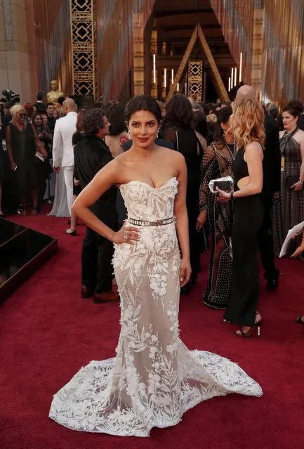 Presenter Indian actress Priyanka Chopra wearing a white Zuhair Murad gown arrives at the 88th Academy Awards in Hollywood, California February 28, 2016. (Photo by Lucas Jackson/Reuters)