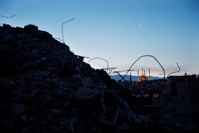 Rubble from collapsed and knocked down buildings is seen in the aftermath of a deadly earthquake in Kahramanmaras, Turkey on March 9, 2023. (Photo by Susana Vera/Reuters)