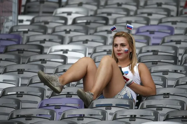 Football Soccer, Russia vs Wales, EURO 2016, Group B, Stadium de Toulouse, Toulouse, France on June 20, 2016. A Russian fan before the match. (Photo by Sergio Perez/Reuters)