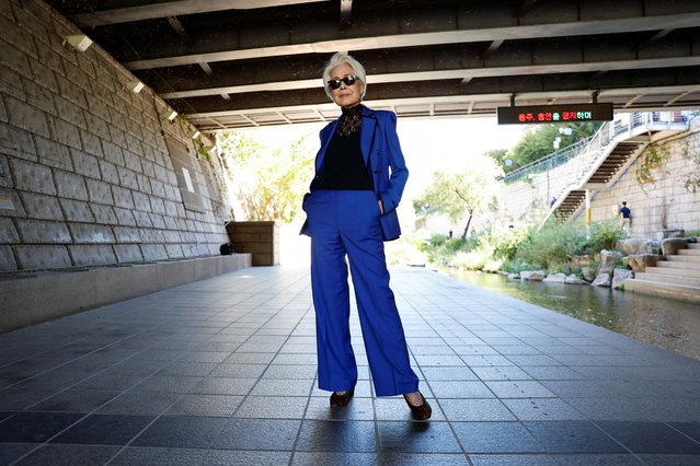 Choi Soon-hwa, an 81-year-old senior model who won the best dressed award at Miss Universe Korea as the oldest contestant, poses for a photograph in Seoul, South Korea on October 4, 2024. (Photo by Kim Soo-hyeon/Reuters)