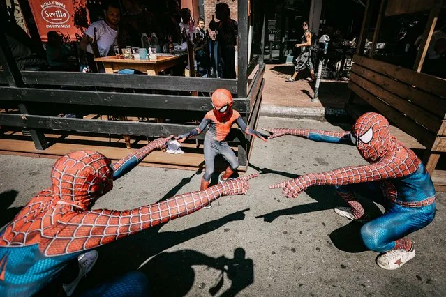 Cosplayer dressed as Spider-Man attends 2022 Comic-Con International: San Diego on July 22, 2022 in San Diego, California. (Photo by Matt Winkelmeyer/Getty Images/AFP Photo)