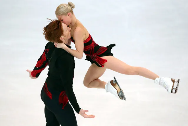 Evgenia Tarasova and Vladimir Morozov of Russia compete during the pairs short program at the Figure Skating- ISU Challenger Series in Oberstdorf, Germany, Thursday, September 28, 2017. (Photo by Michael Dalder/Reuters)