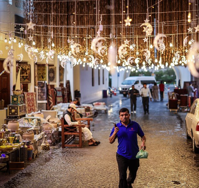 A general view of Ramadan decorations ahead of the first fast-breaking (iftar) dinner in Manama, Bahrain on March 11, 2024. (Photo by Ayman Yaqoob/Anadolu via Getty Images)