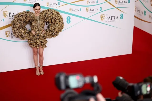 Influencer Andreea Cristea arrives at the 2023 British Academy of Film and Television Arts (BAFTA) Film Awards at the Royal Festival Hall in London, Britain on February 19, 2023. (Photo by Henry Nicholls/Reuters)