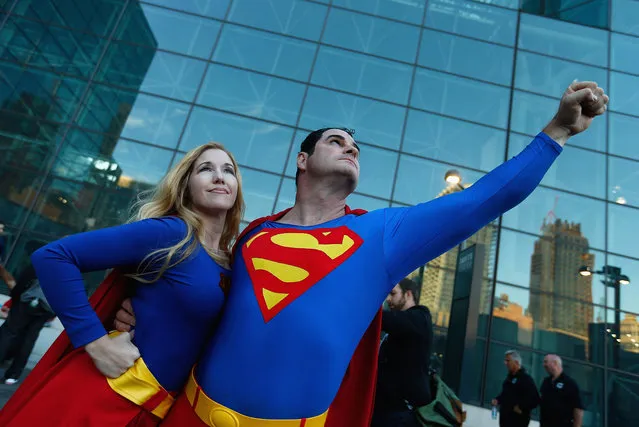 Cosplayers Supergirl and Superman attend the 2016 New York Comic Con – day 2 on October 7, 2016 in New York City. (Photo by John Lamparski/Getty Images)