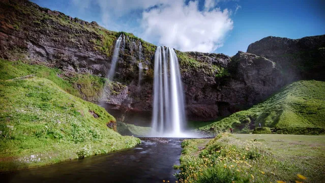 A waterfall in Iceland. (Photo by Dustin Farrell/Caters News)