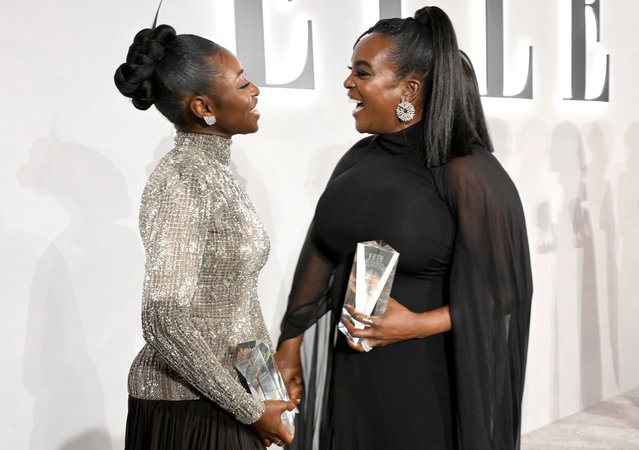 Honorees Teyana Taylor and Jayme Lawson attend ELLE's 2025 Women in Hollywood Celebration presented by Ralph Lauren and Bvlgari with support from evian, Hendrick's Gin, and Lucid Motors on November 17, 2025 in Los Angeles, California. (Photo by Michael Kovac/Getty Images for ELLE)