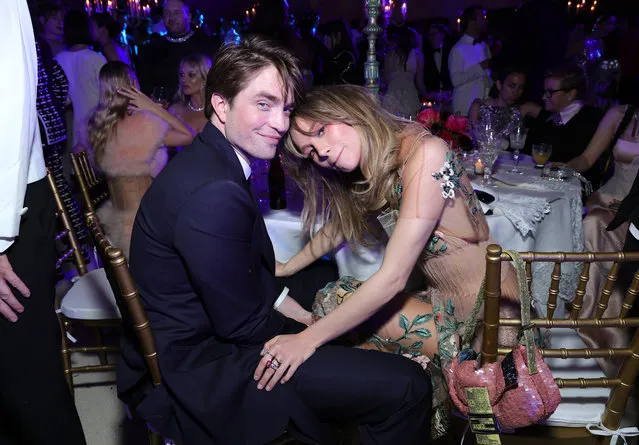 (L-R) English actor Robert Pattinson and English model Suki Waterhouse attend The 2023 Met Gala Celebrating “Karl Lagerfeld: A Line Of Beauty” at The Metropolitan Museum of Art on May 01, 2023 in New York City. (Photo by Kevin Mazur/MG23/Getty Images for The Met Museum/Vogue)