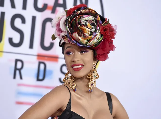 Cardi B arrives at the American Music Awards on Tuesday, October 9, 2018, at the Microsoft Theater in Los Angeles. (Photo by Jordan Strauss/Invision/AP Photo)