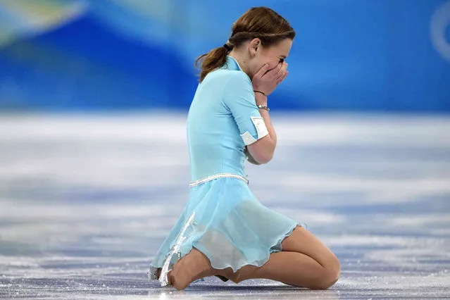Ekaterina Kurakova, of Poland, competes in the women's free skate program during the figure skating competition at the 2022 Winter Olympics, Thursday, February 17, 2022, in Beijing. (Photo by Bernat Armangue/AP Photo)