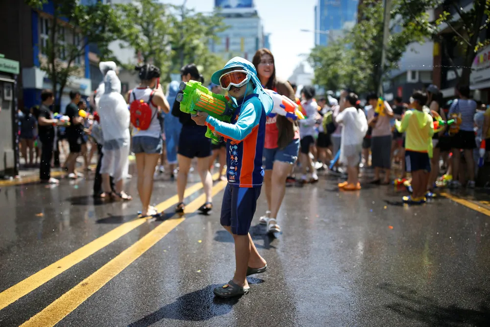Sinchon Water Gun Festival in Seoul