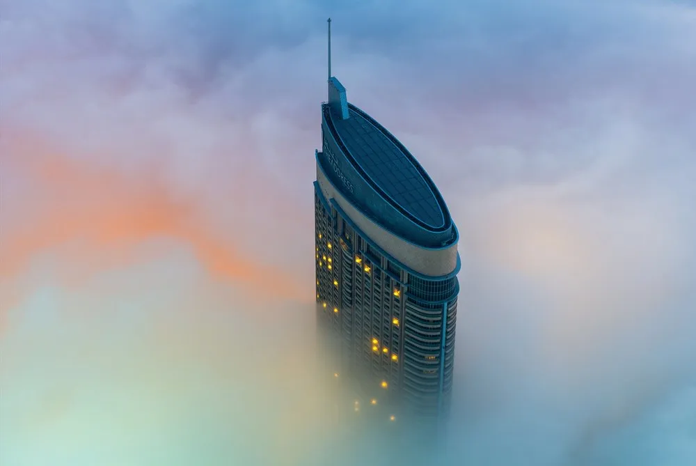 Views of the Fog Engulfing Dubai