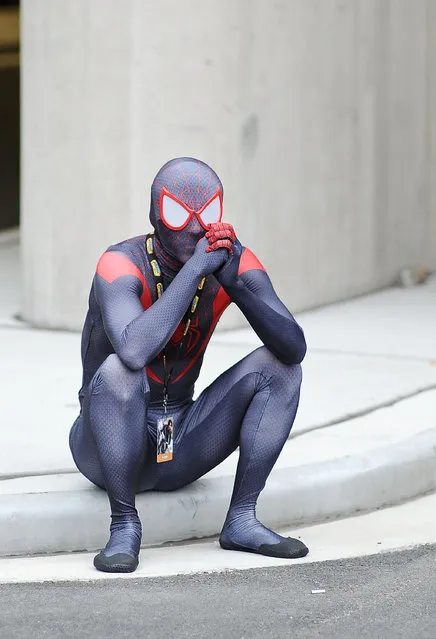 A Comic Con attendee poses as Spiderman during the 2014 New York Comic Con at Jacob Javitz Center on October 10, 2014 in New York City. (Photo by Daniel Zuchnik/Getty Images)